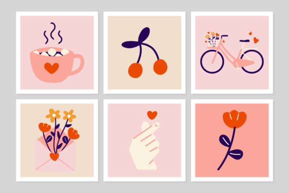 Download Set Valentine's Day Cute Greeting Cards - Day Collection