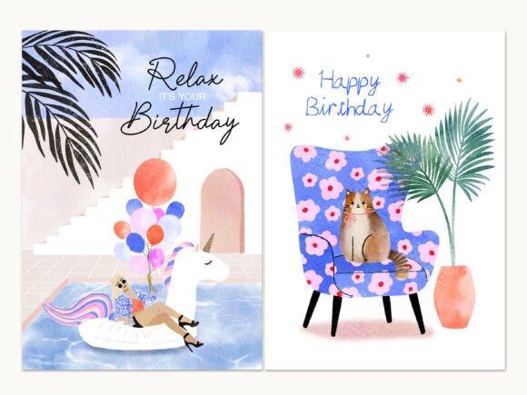 Download Relax &amp; Celebrate Birthday Cards Set - Day Collection