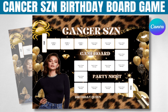 Download Cancer SZN Birthday Board Game Template - Day Collection