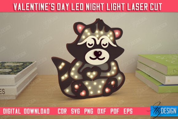 Download Valentine's Day Layered Led Lamp|Raccoon - Day Collection