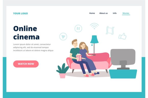 Download Online Cinema. Couple Watching a Movie - Online Collection