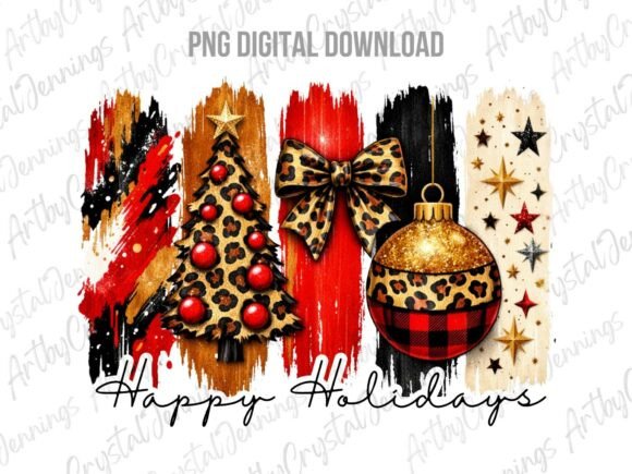 Download Happy Holidays Christmas Leopard PNG - Day Collection