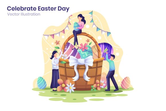 Download Celebrate Easter Day Flat Illustration - Day Collection