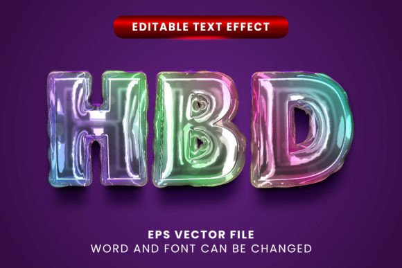 Download Rainbow Foil Happy Birthday Balloon Text - Day Collection