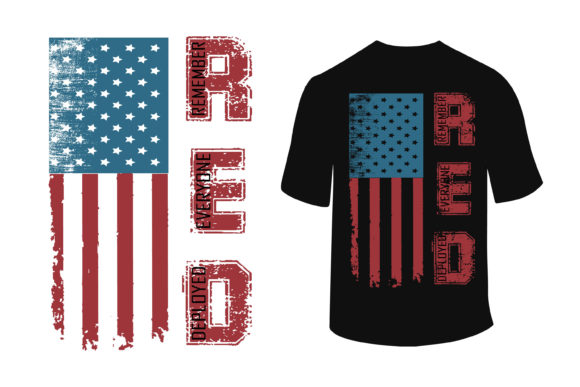 Download Red Friday T-Shirt Design with Flag - Day Collection