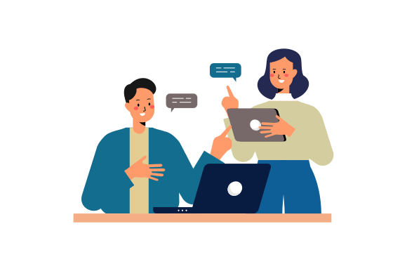 Download Business Discussion Concept Flat Design - Premium Resources