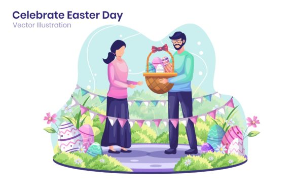 Download Celebrate Easter Day Flat Illustration - Day Collection