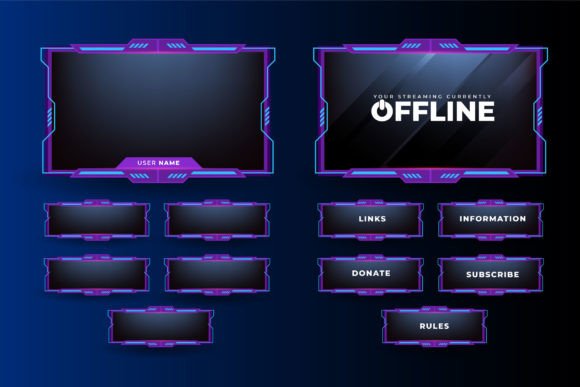 Download Online Gaming Stream Overlay Vector - Online Collection