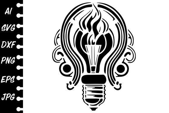 Download Stencil Vintage Light Bulb - Premium Resources
