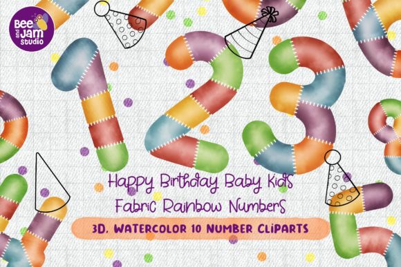 Download Birthday Baby Kids Fabric Rainbow Number - Day Collection